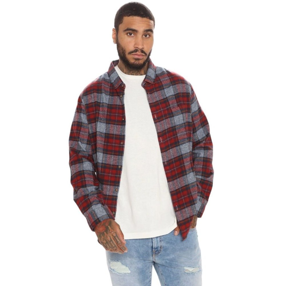 Cold One Long Sleeve Flannel Shirt Men's Size Medium